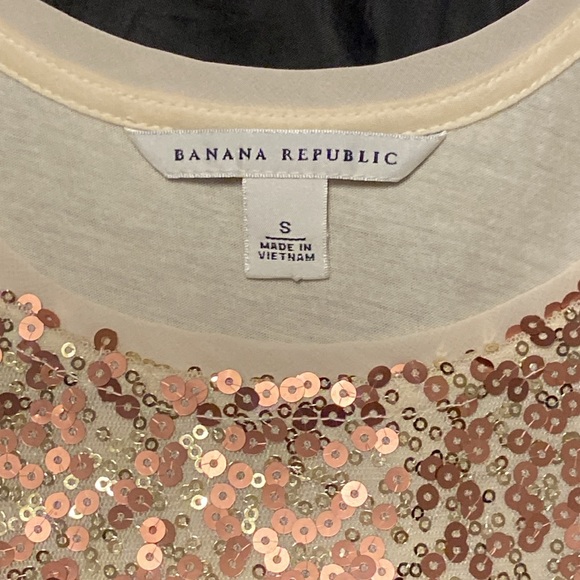 NWOT 2 layer 100% cotton tank with copper & silver sequins on mesh overlay. - Picture 2 of 11